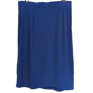 Yves Saint Laurent Womens US 12 Blue High Rise Pencil Skirt